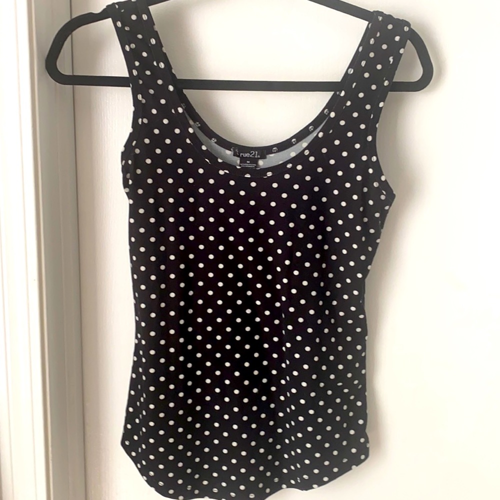 Rue21, tank top, black polka dots